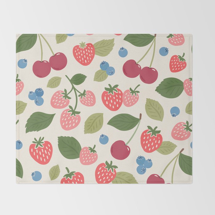 Berry Cherry Harvest Throw Blanket Gallery Image 2