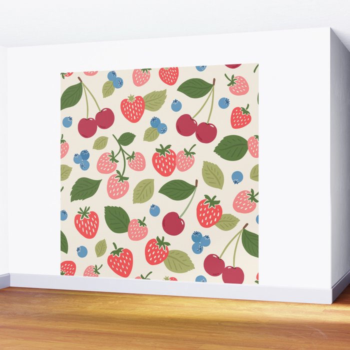 Berry Cherry Harvest Wall Mural Gallery Image 2