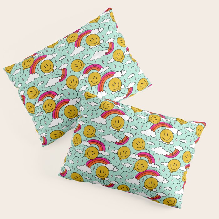 Smiley Face Balloon Print Pillow Sham Gallery Image 3