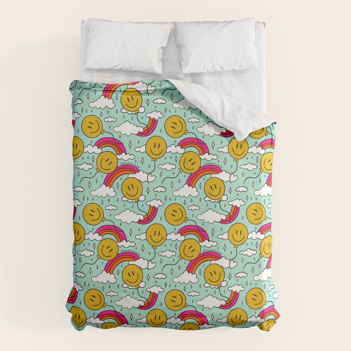 Smiley Face Balloon Print Duvet Cover Gallery Image 1