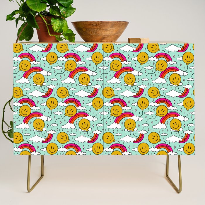 Smiley Face Balloon Print Credenza Gallery Image 1