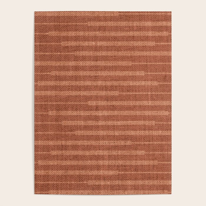 Burnt Orange, Boho Minimalist Stripes Poster Gallery Image 1