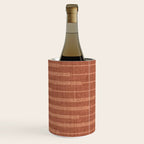 Burnt Orange, Boho Minimalist Stripes Wine Chiller Gallery Image 3