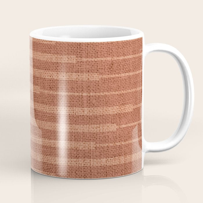 Burnt Orange, Boho Minimalist Stripes Coffee Mug Gallery Image 1
