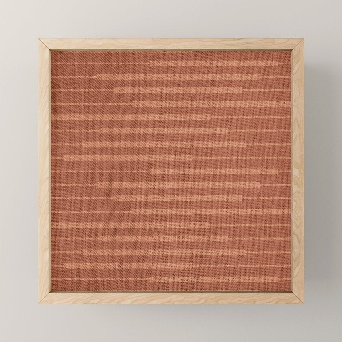 Burnt Orange, Boho Minimalist Stripes Mini Art Print Gallery Image 1