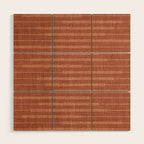 Burnt Orange, Boho Minimalist Stripes Wood Wall Art Gallery Image 1