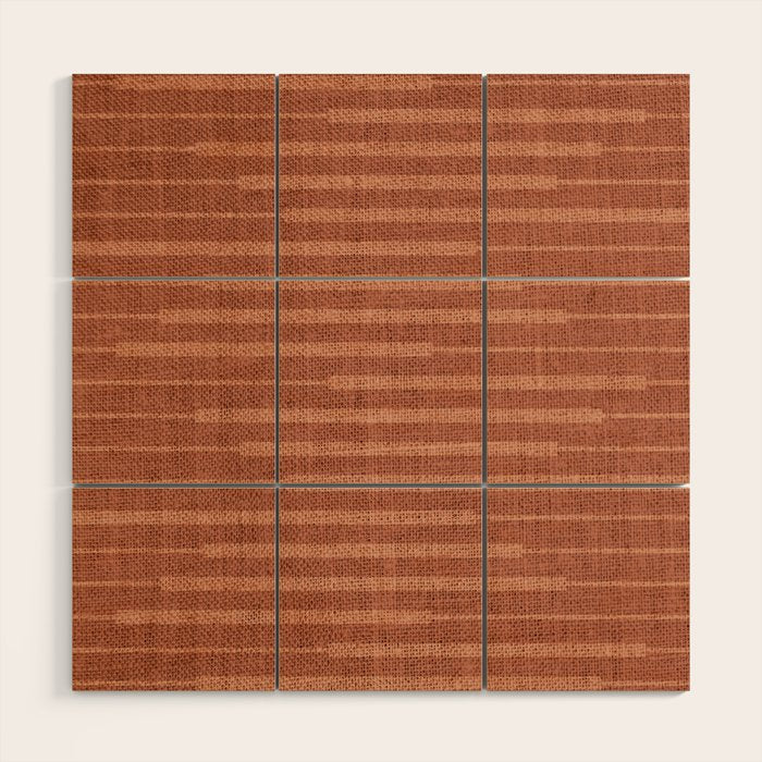 Burnt Orange, Boho Minimalist Stripes Wood Wall Art Gallery Image 1