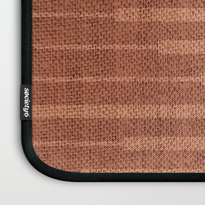 Burnt Orange, Boho Minimalist Stripes Laptop Sleeve Gallery Image 3