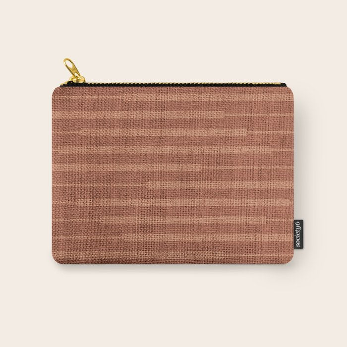 Burnt Orange, Boho Minimalist Stripes Carry All Pouch Gallery Image 1