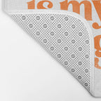"Whiskey Is My Love Language" Cute Orange Typography Design For Whiskey Lovers! Bath Mat Gallery Image 2