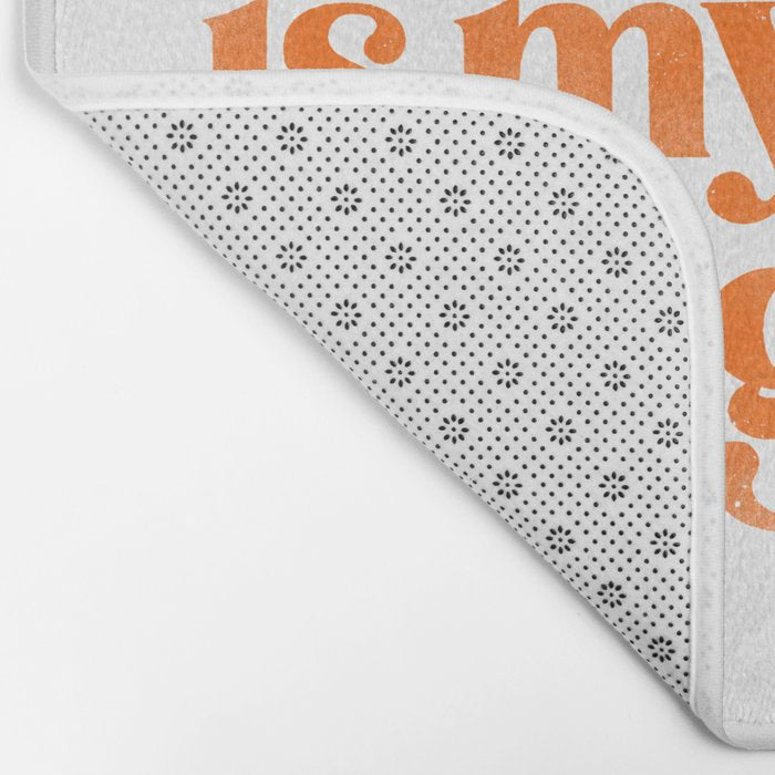 "Whiskey Is My Love Language" Cute Orange Typography Design For Whiskey Lovers! Bath Mat Gallery Image 2
