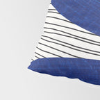 navy blue woodblock lines Pillow Sham Gallery Image 4
