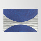 navy blue woodblock lines Rug Gallery Image 2