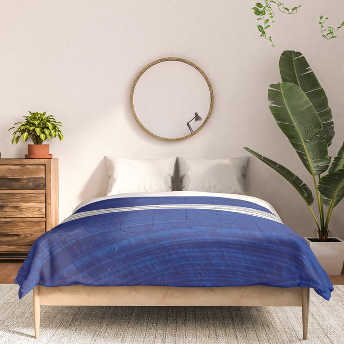 navy blue woodblock lines Comforter Gallery Image 3