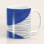 navy blue woodblock lines Coffee Mug Gallery Image 1