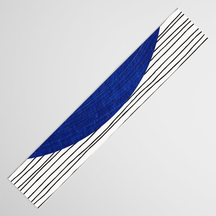 navy blue woodblock lines Table Runner Gallery Image 3