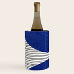 navy blue woodblock lines Wine Chiller Gallery Image 2
