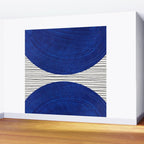 navy blue woodblock lines Wall Mural Gallery Image 2