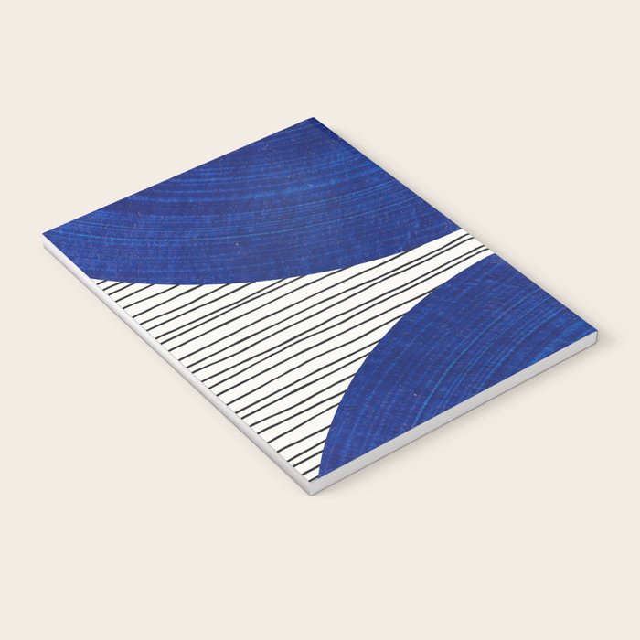 navy blue woodblock lines Notebook Gallery Image 3
