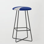 navy blue woodblock lines Stool Gallery Image 1