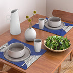 navy blue woodblock lines Placemat Gallery Image 2