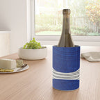 navy blue woodblock lines Wine Chiller Gallery Image 4