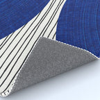 navy blue woodblock lines Rug Gallery Image 4