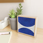 navy blue woodblock lines Mini Art Print Gallery Image 2