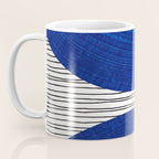 navy blue woodblock lines Coffee Mug Gallery Image 3