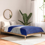 navy blue woodblock lines Comforter Gallery Image 2