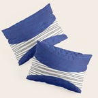 navy blue woodblock lines Pillow Sham Gallery Image 3