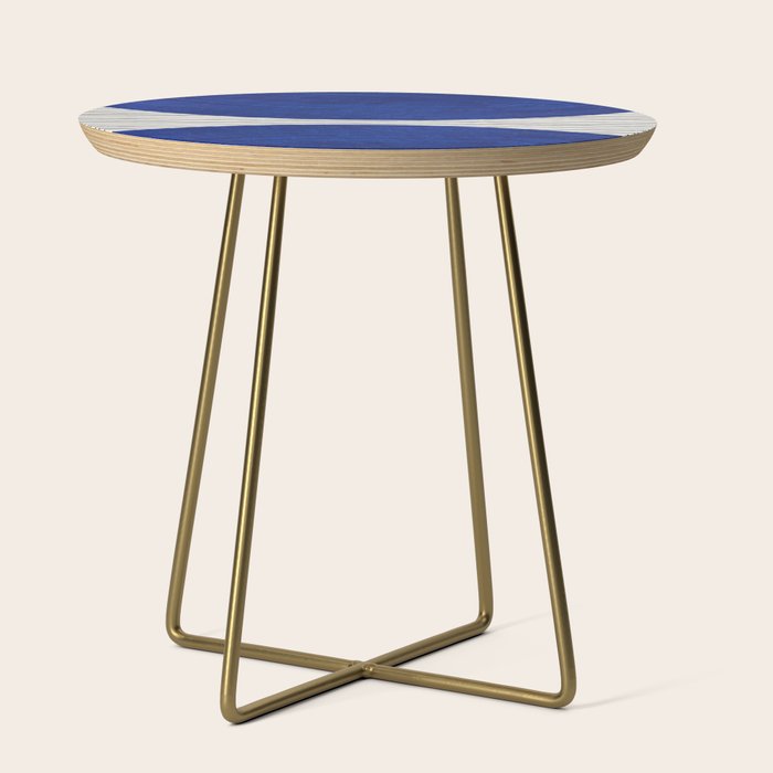 navy blue woodblock lines Side Table Gallery Image 1