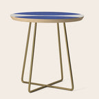 navy blue woodblock lines Side Table Gallery Image 1