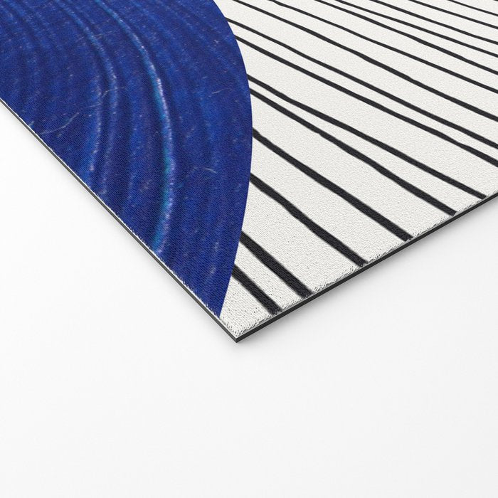 navy blue woodblock lines Welcome Mat Gallery Image 2