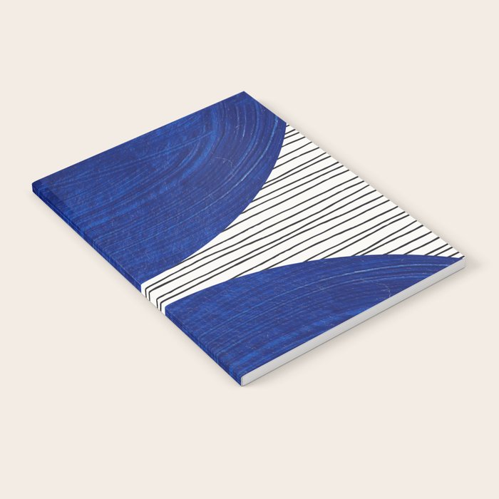 navy blue woodblock lines Notebook Gallery Image 2