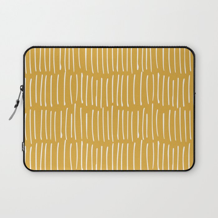 Yellow Abstract Line Art Laptop Sleeve Gallery Image 1