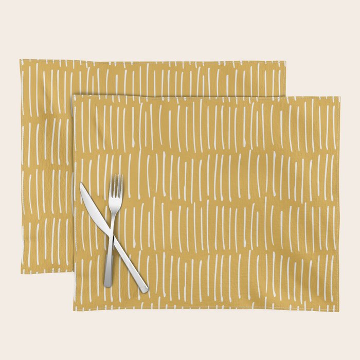 Yellow Abstract Line Art Placemat Gallery Image 1