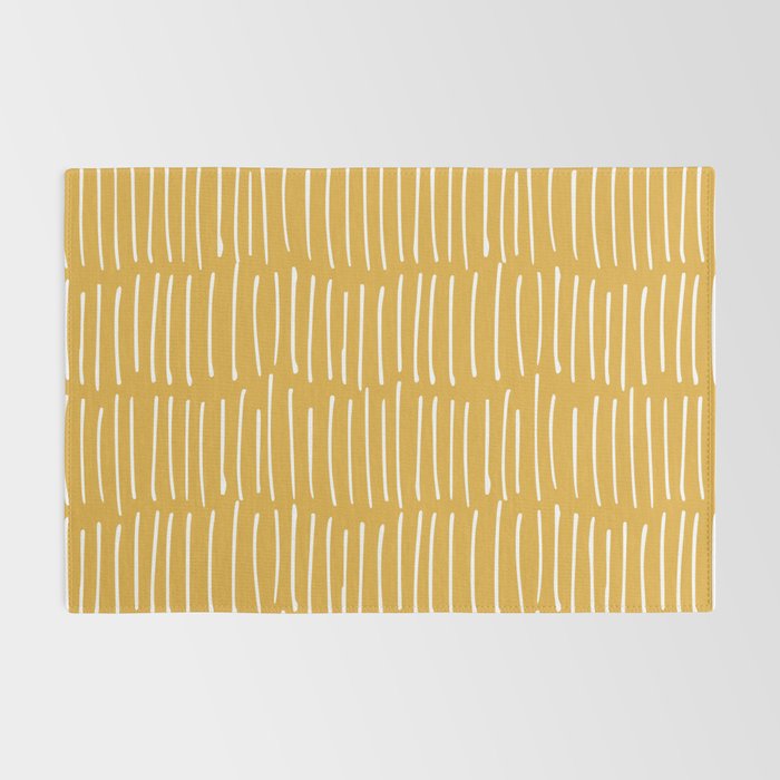 Yellow Abstract Line Art Rug Gallery Image 2