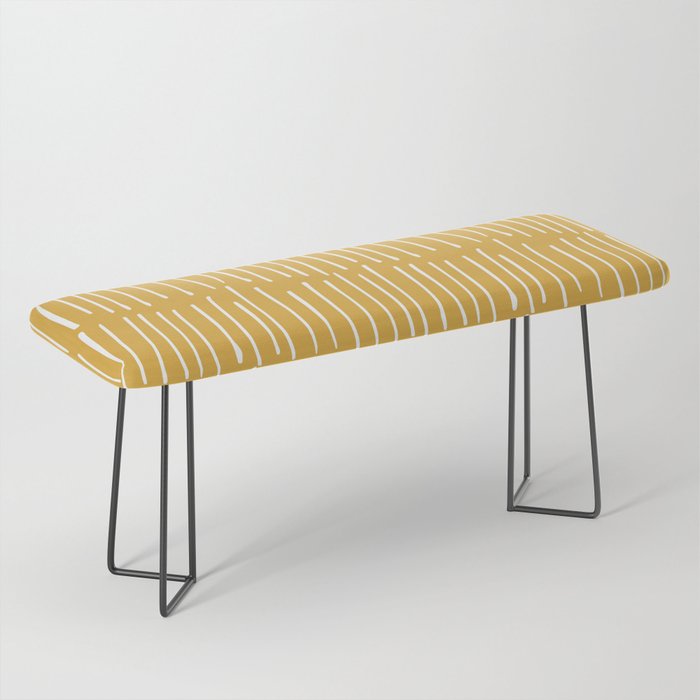 Yellow Abstract Line Art Bench Gallery Image 1