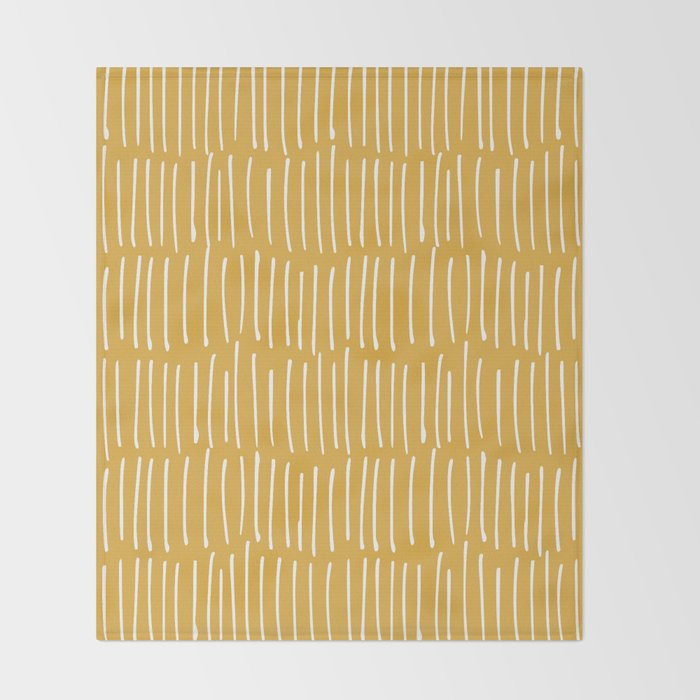 Yellow Abstract Line Art Throw Blanket Gallery Image 2