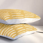 Yellow Abstract Line Art Pillow Sham Gallery Image 3