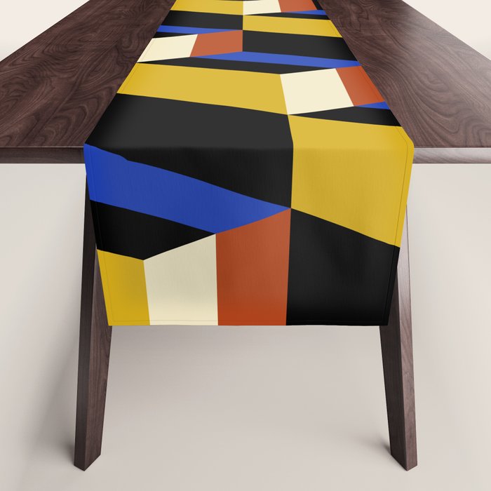 Cuboid Geometric Abstract Shapes Pattern XXI Table Runner Gallery Image 1