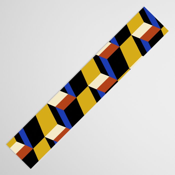 Cuboid Geometric Abstract Shapes Pattern XXI Table Runner Gallery Image 3