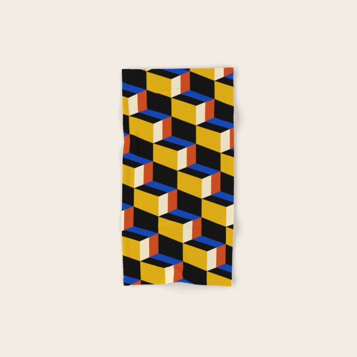 Cuboid Geometric Abstract Shapes Pattern XXI Bath Towel Gallery Image 1