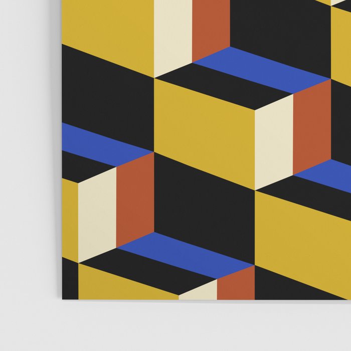 Cuboid Geometric Abstract Shapes Pattern XXI Poster Gallery Image 3