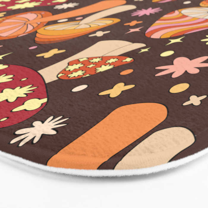 Magic Mushrooms in Brown Bath Mat Gallery Image 3