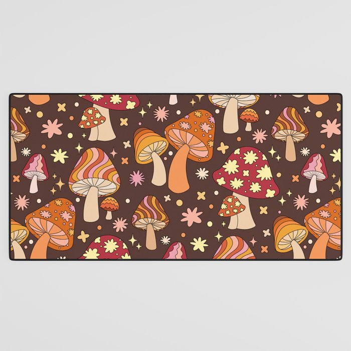 Magic Mushrooms in Brown Desk Mat Gallery Image 3