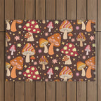 Magic Mushrooms in Brown Outdoor Rug Gallery Image 1