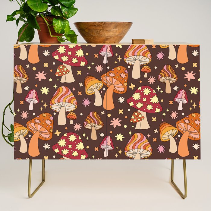 Magic Mushrooms in Brown Credenza Gallery Image 1