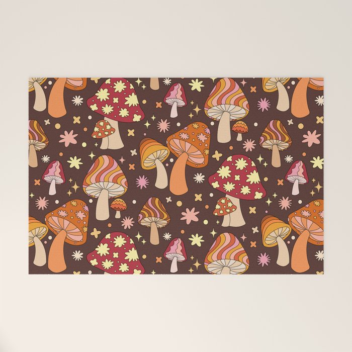 Magic Mushrooms in Brown Welcome Mat Gallery Image 1